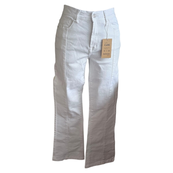 NWT Kensie Relaxed White Jeans Versatile Comfort  Size 4/27 - Picture 1 of 8